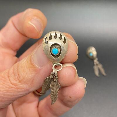 Southwestern Old Pawn Sterling Jewelry Lot Signed Pin