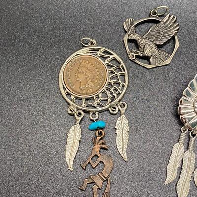 Southwestern Style Jewelry Lot Pendants Earrings Toe Rings