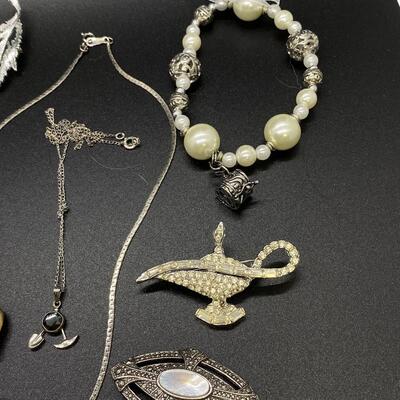 Silvertone Jewelry Fashion Accessory Lot