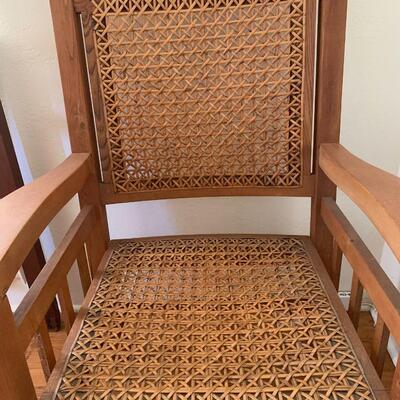 Wood and Rattan armchair
