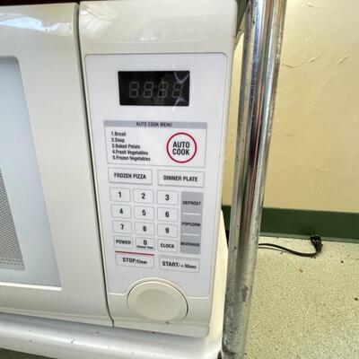 Microwave and 3 tier rolling cart