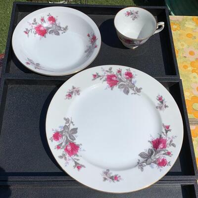 Kyoto China Gray Rose full set