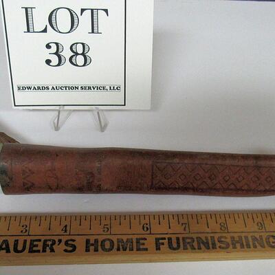 Vintage Leather Knife Sheathe, Hand Tooled, Marked