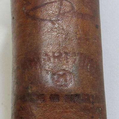 Vintage Leather Knife Sheathe, Hand Tooled, Marked