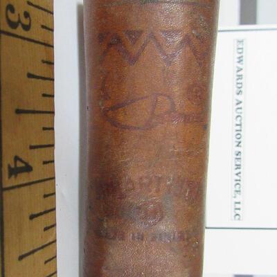 Vintage Leather Knife Sheathe, Hand Tooled, Marked