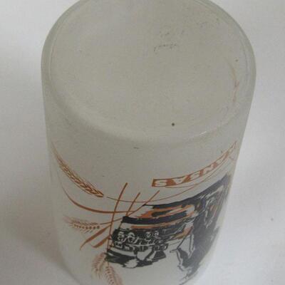 Vintage Small Union Pacific Railroad Frosted Glass Tumber, Kansas
