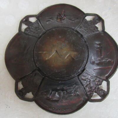 Copper Small Tray Images of Mackinac Bridge and Area