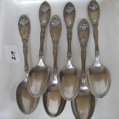 6 Vintage La Vigne Silver Plate Spoons by 1881 Rogers Co