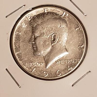 90 % Silver 1964 AU kennedy half dollar 