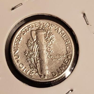 Rare Error 1942 P Mercury dime AU 