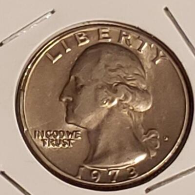 Rare  One of a kind 1973 Rim cud error gem bu quater See description 