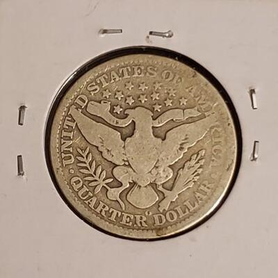 1906 0 barber  silver quater 