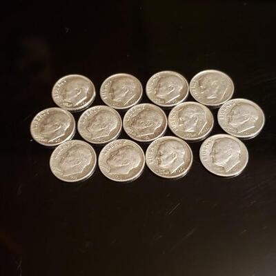 13 various date rosevelt silver dimes 