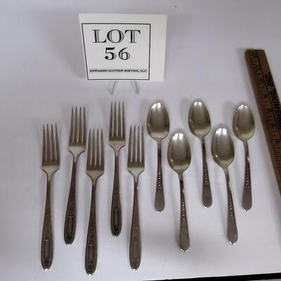 5 Community Plate Forks, 5 Wm Rogers Tea Spoons