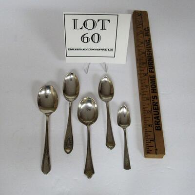5 Vintage Sterling Silver Spoons, 3 Oz Total Wt. 