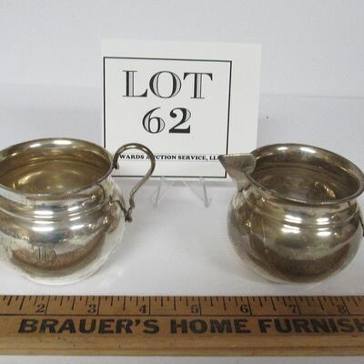 Vintage Sterling Silver Sugar and Creamer Set, Viking Silver #V504, 5.1 Oz Total 