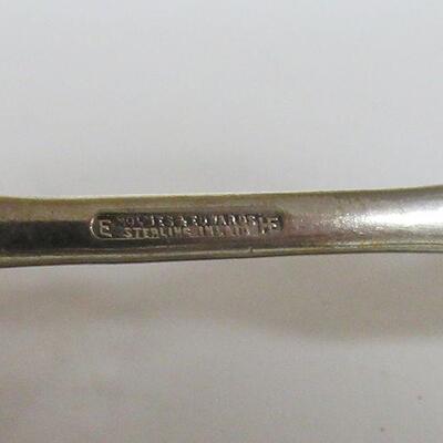 Webster Sterling Handle Fancy Serving Spoon and Holmes and Edwards Silver Inlay Teaspoon
