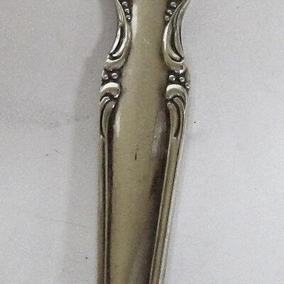 Silver Plate Rogers Bros Precious Mirror 1954 Serving Spoon and Unmarked Vintage Sugar Tongs