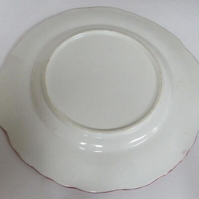 Vintage Pink Luster and Floral Plate, Unmarked