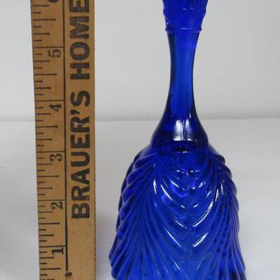Vintage Fenton Cobalt Blue Drapery Glass Bell