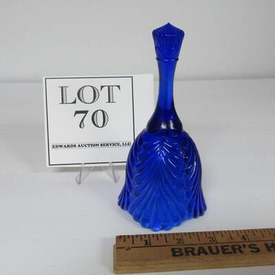 Vintage Fenton Cobalt Blue Drapery Glass Bell