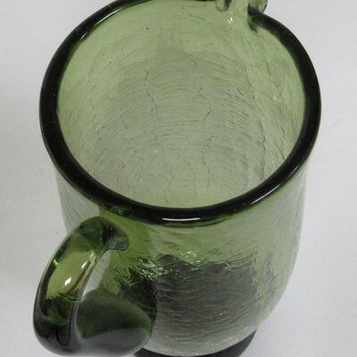 MCM Green Crackle Glass Pitcher or Tall Creamer