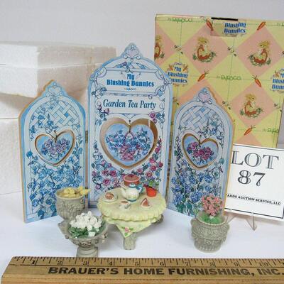 Blushing Bunnies "Garden Tea Party" Includes Backdrop, Table, Urns