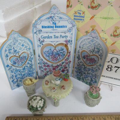 Blushing Bunnies "Garden Tea Party" Includes Backdrop, Table, Urns