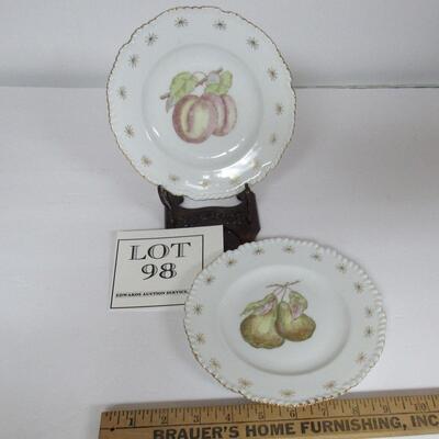 Vintage Fruits Plates, Unmarked, Unknown Maker