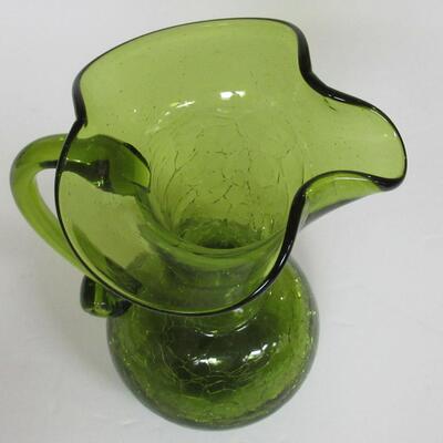 Nice MCM Green Crackle glass Pitcher