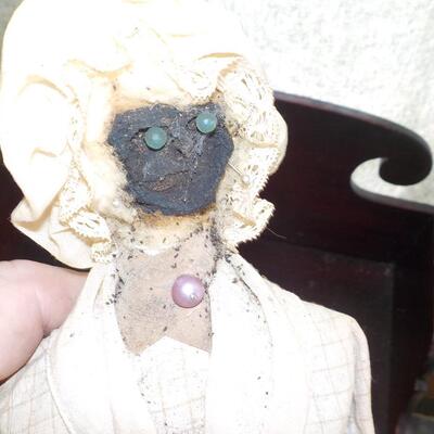 " 1920's Black Straw doll".