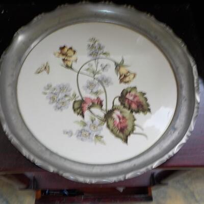 Vintage engraved on porcelain serving platter.