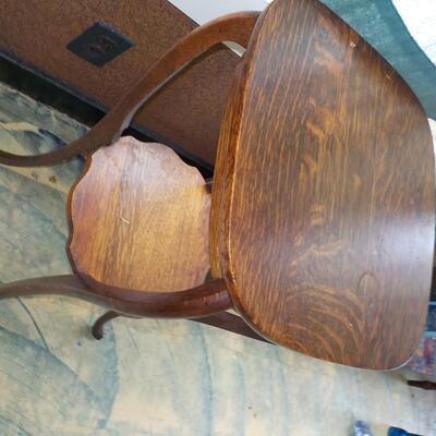 "Early 1900's Tiger wood end table".