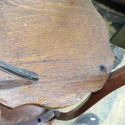 "Early 1900's Tiger wood end table".