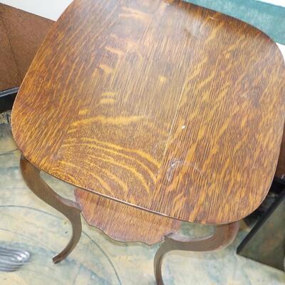 "Early 1900's Tiger wood end table".