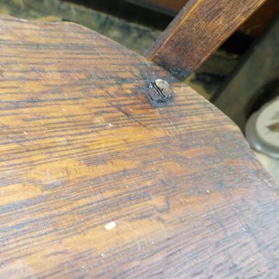 "Early 1900's Tiger wood end table".