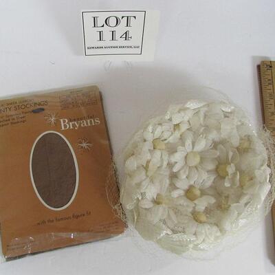 Vintage Nylons In Orig Package, Vintage Hat, Union Made
