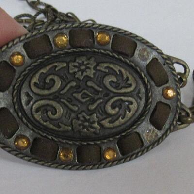 Retro 1970s Hippie Beaded Belt, Glass, Stone and Brass Beads