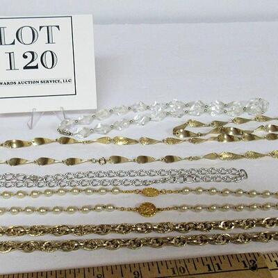 4 Necklaces, 1 Rosary, 1 Bracelet, Metal and Plastic