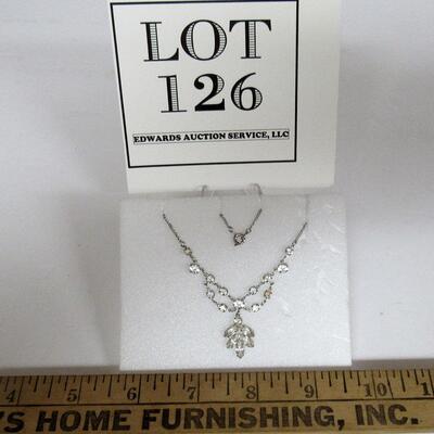 Vintage Sterling Rhinestone Necklace, read description