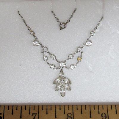 Vintage Sterling Rhinestone Necklace, read description