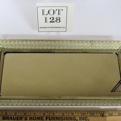 Vintage Pierced Metal Dresser Tray