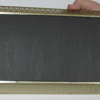 Vintage Pierced Metal Dresser Tray