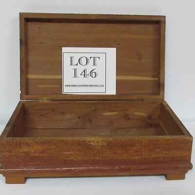 Vintage Wood Jewelry Box, 12"