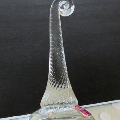 Pretty Cut Bird Theme Vintage Romanian Crystal Glass Bell, Padurea Neagra