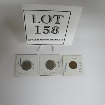 Lot of 3 Foreign Coins, Belgium, Canada, And Switzerland