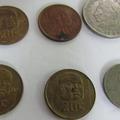 Lot of 15 Mixed Mexican Coins: 5 Pesos and More