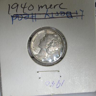 1968 S Proof Penny, 1905 Indianhead Penny, 1940 and 1944 Mercury Dimes