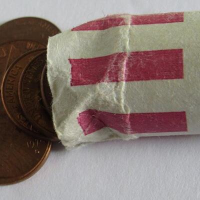 1 Complete Roll All 1974 S Pennies, X Fine - AU