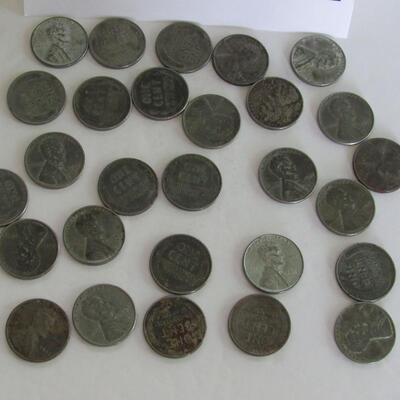 Lot of 28 1943 Steel Pennies, Mixed P,D,S